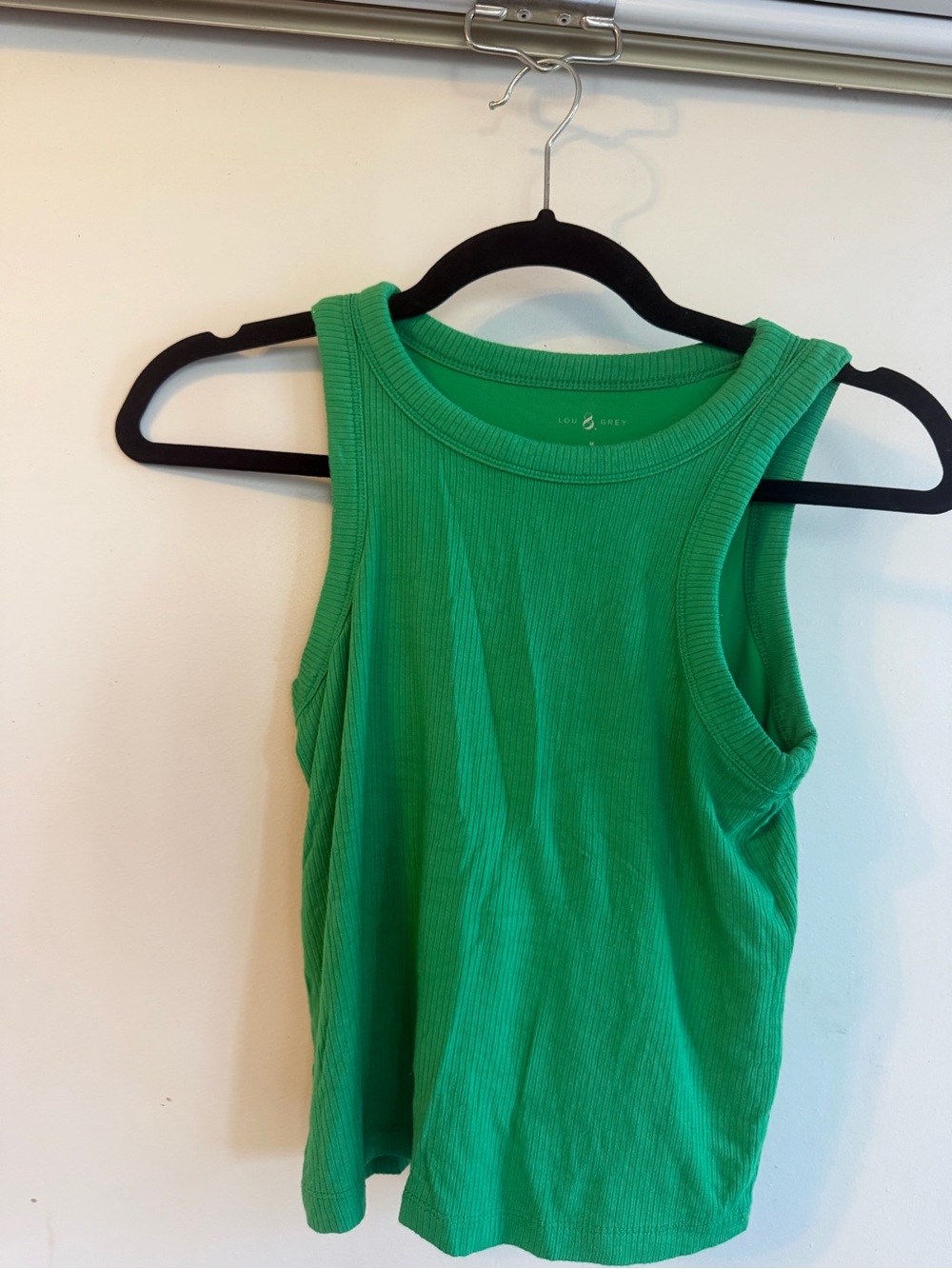 Lou & Grey Bright Green Ribbed Crewneck Tank